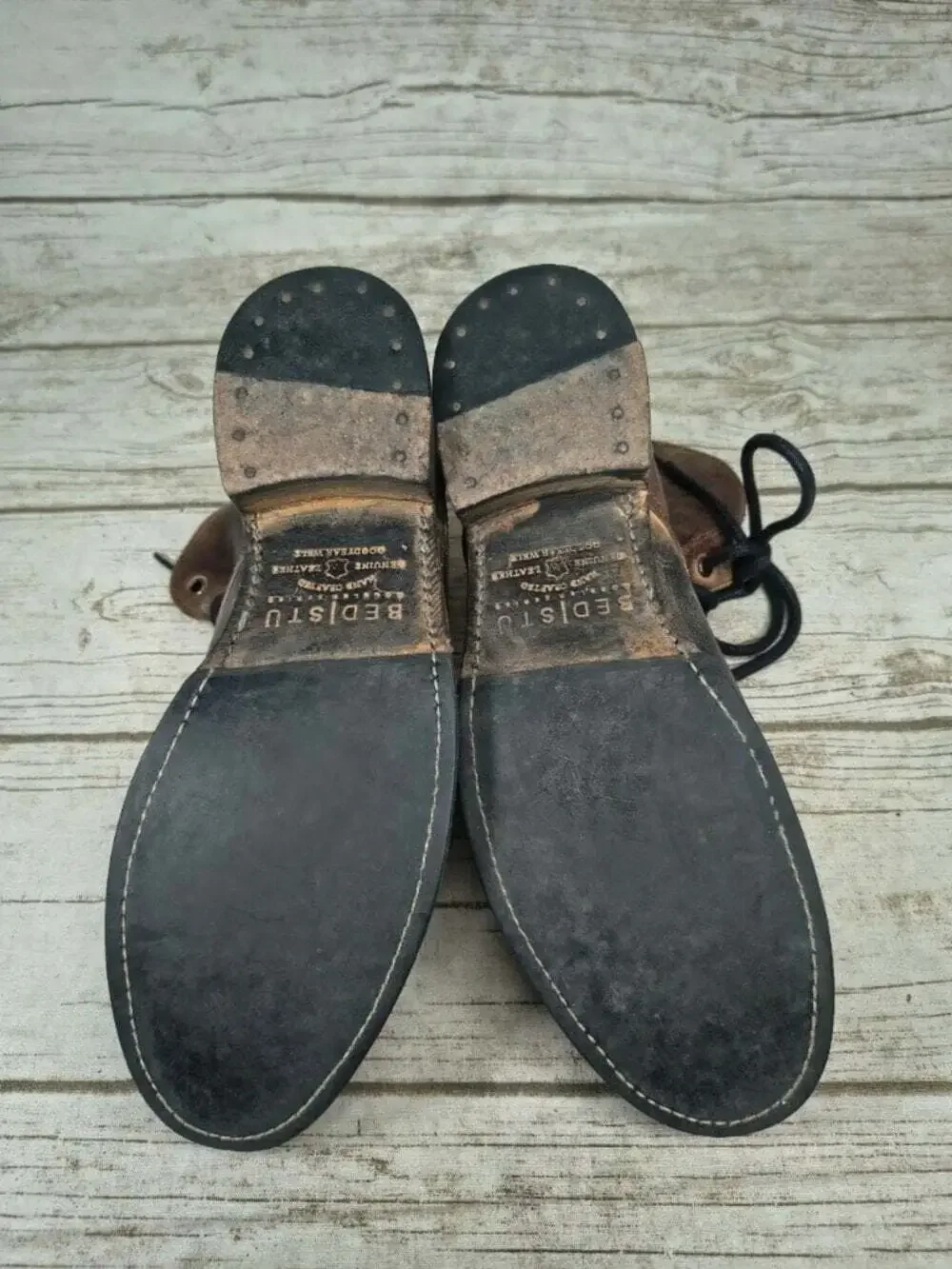 Bed Stu Two Tone Distressed Leather Lace Up Boots 8.5